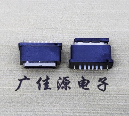 安徽Type c6pin直插母座 H=6.8mm包胶IPX7防水厂家直销